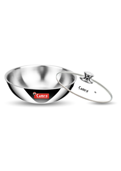 Camro Triply Stainless Steel Tasla - Induction Friendly, Premium Quality (6 Years Warranty)
