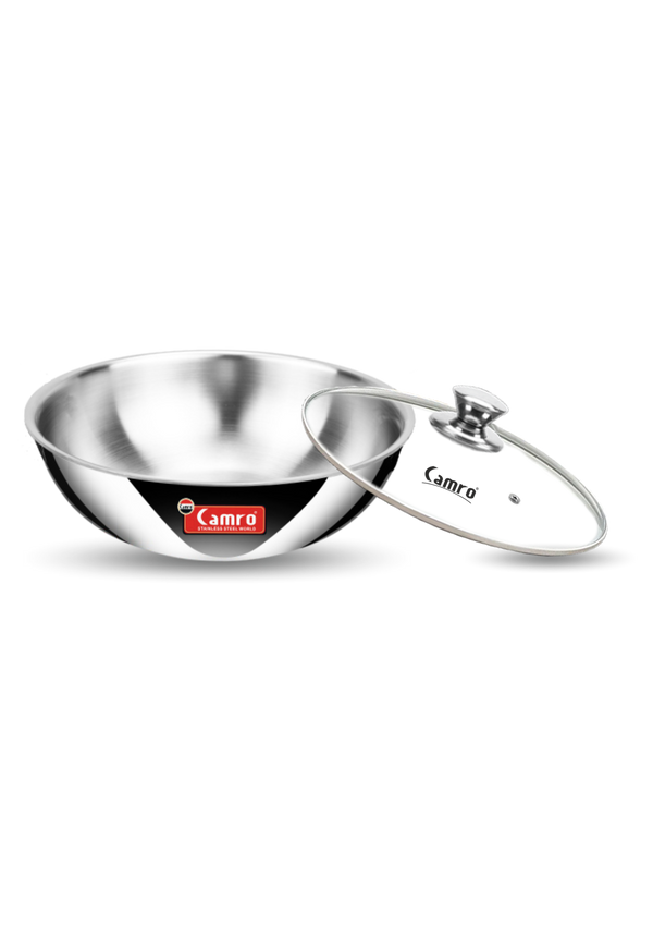 Camro Triply Stainless Steel Tasla - Induction Friendly, Premium Quality (6 Years Warranty)