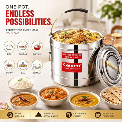 Camro Stainless Steel Insulated HotPot | Premium Quality | Food Grade Steel