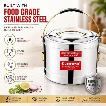 Camro Stainless Steel Insulated HotPot | Premium Quality | Food Grade Steel