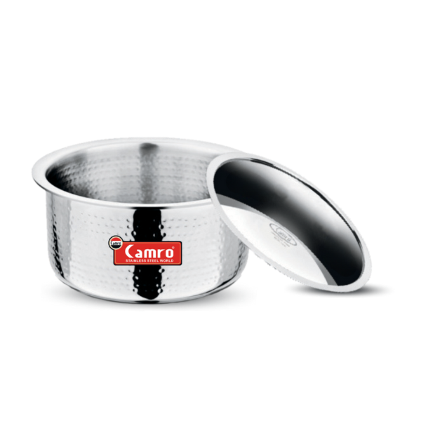 Camro Triply Stainless Steel Hammered Tope/ Patila - Induction Friendly, Premium Quality (6 Years Warranty)