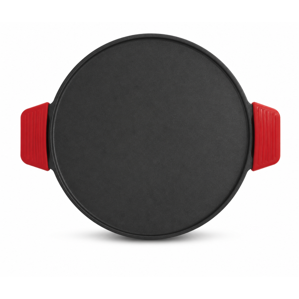 Camro Cast Iron Pre-Seasoned Dosa Tawa with Silicon Grip - 30 CM | Premium Quality, Naturally Nonstick, 100% Pure, Toxin-free