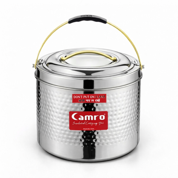Camro Stainless Steel Insulated Hammered HotPot | Premium Quality | Food Grade Steel